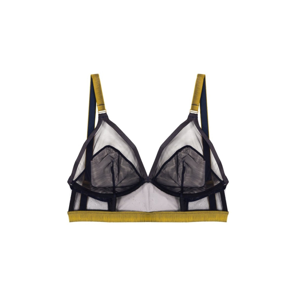 Follow The Signs Longline Triangle Bra - Midnight Blue - Bra