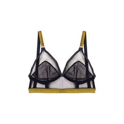 Follow The Signs Longline Triangle Bra - Midnight Blue - Bra