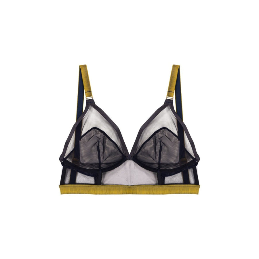 Follow The Signs Longline Triangle Bra - Midnight Blue - Bra