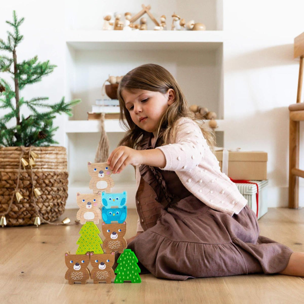 Forest Friends Stacking Toy - ’Wooden Toy - Baby Kids Kids Adult Baby’