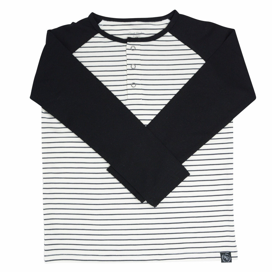 Raglan Henley - Yacht Stripe White