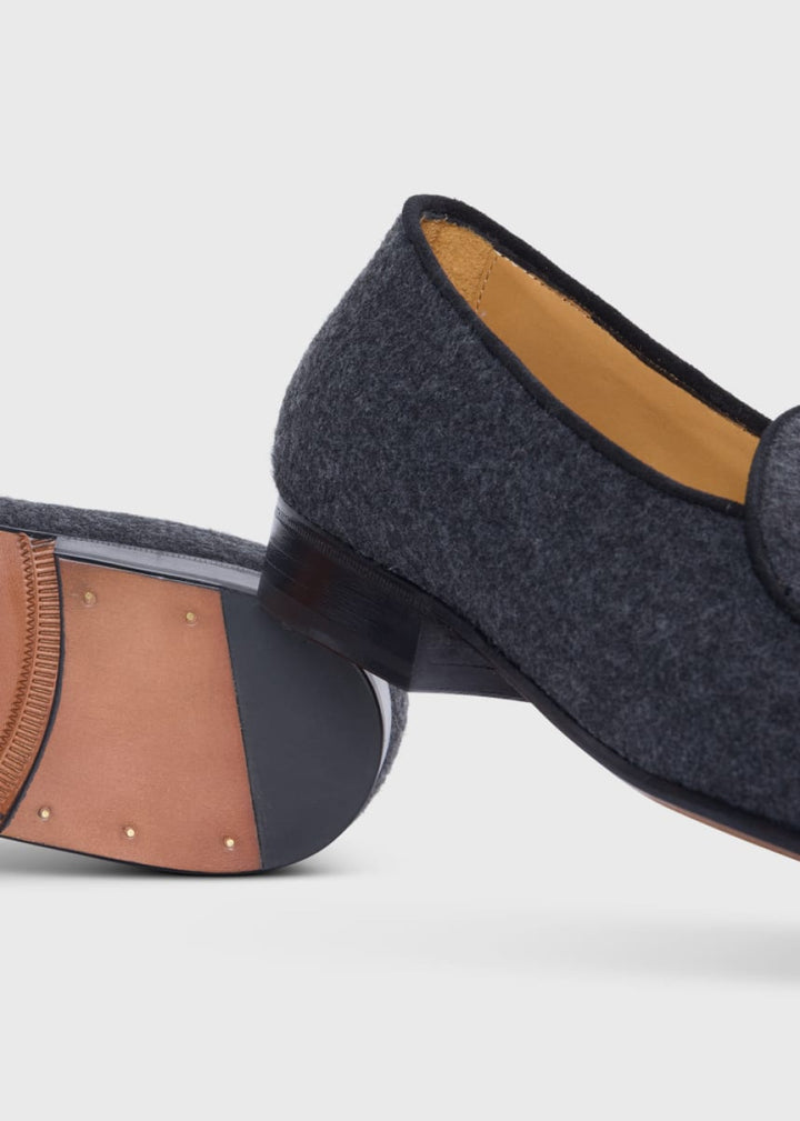 FRANCISCO II WOOL LOAFER - Dark Grey - Loafers