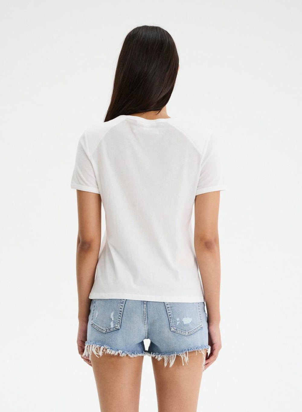 Franny Shoulder Pad T-Shirt - White - T-shirt