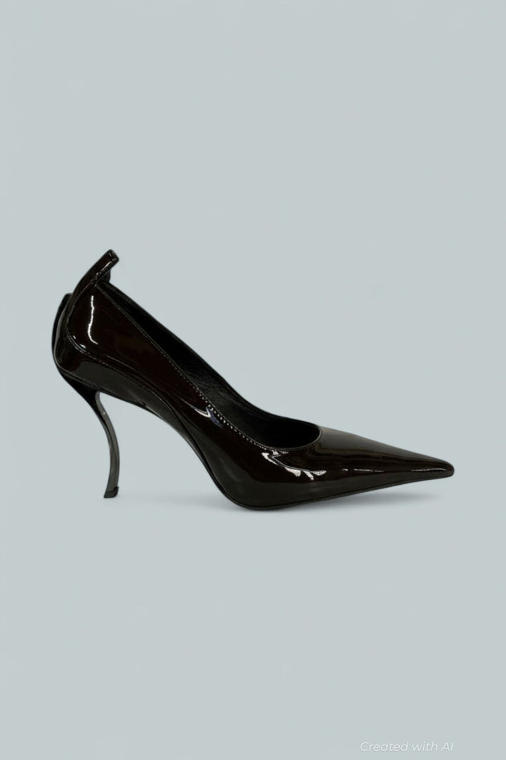 Freak-Out Leather Pumps - Coffee Patent - 9 - Stiletto