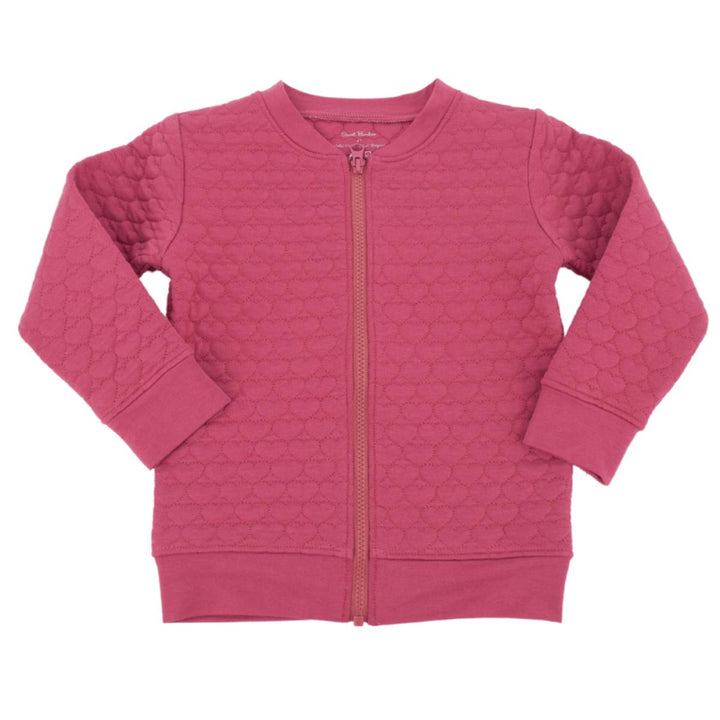 French Terry Hearts Jacket - Dusty Rose - Zip-up Sweatshirt