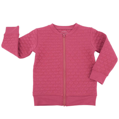 French Terry Hearts Jacket - Dusty Rose - Zip-up Sweatshirt