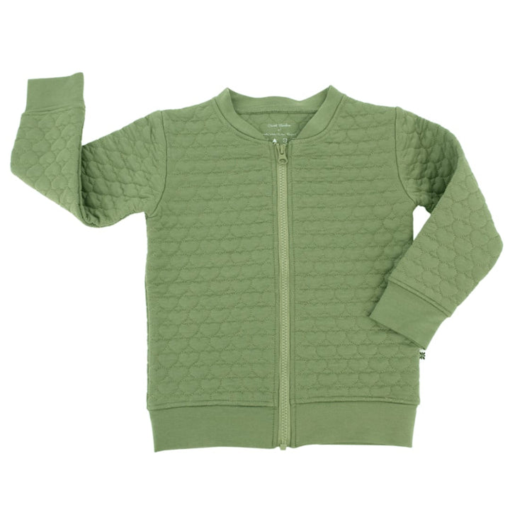 French Terry Hearts Jacket - Olive Green - Jacket