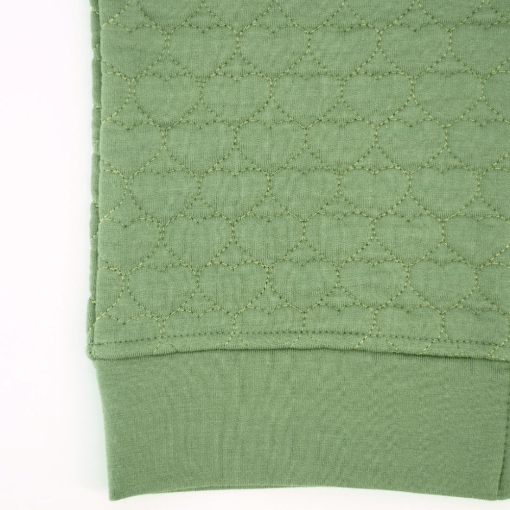 French Terry Hearts Jacket - Olive Green - Jacket