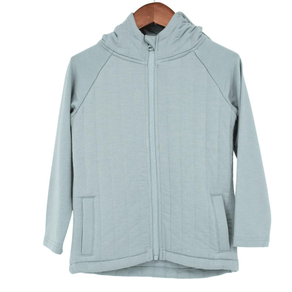French Terry Hooded Jacket - Abyss Teal - Hoodie