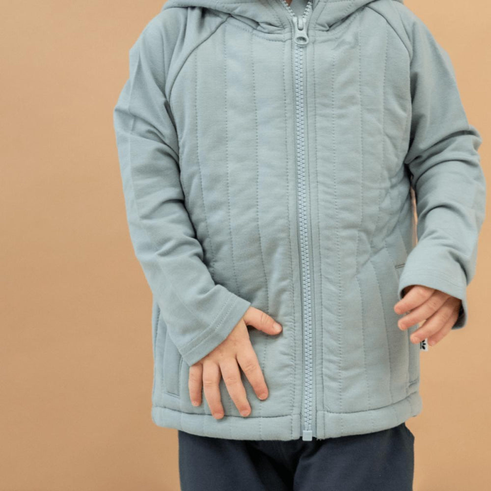 French Terry Hooded Jacket - Abyss Teal - Hoodie