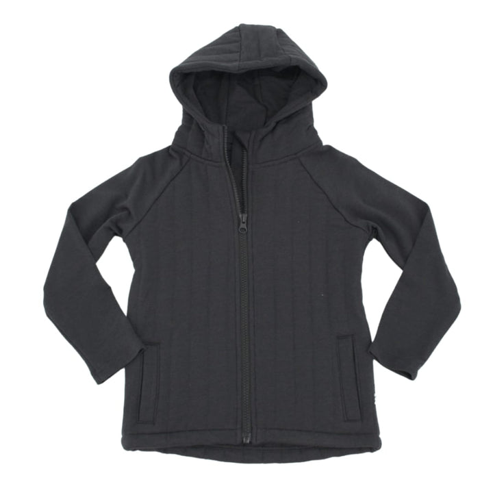 French Terry Hooded Jacket - Charcoal Black - Hoodie