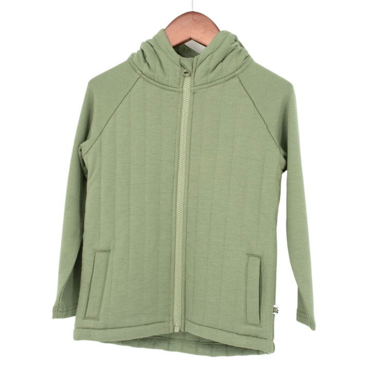 French Terry Hooded Jacket - Olive Green - Hoodie