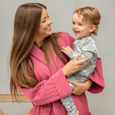 French Terry Housecoat - Dusty Rose - OS - Robe
