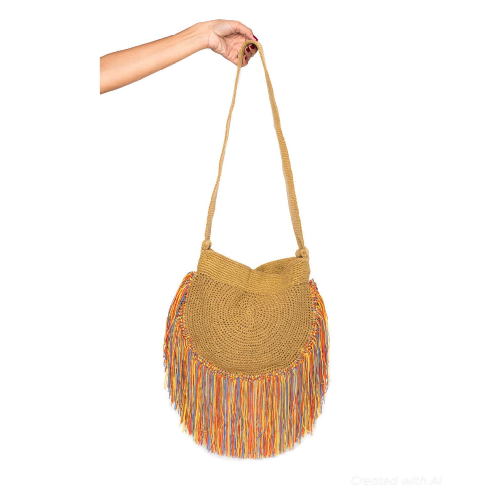 Fringe Colorful Boho Bag - One Size - Shoulder Bag