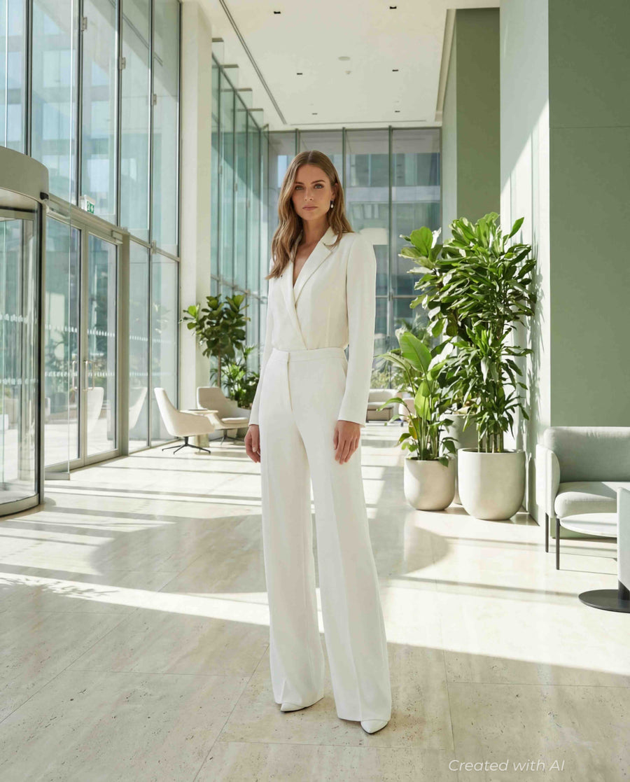 Front-flap Karla Pant - White - Pants