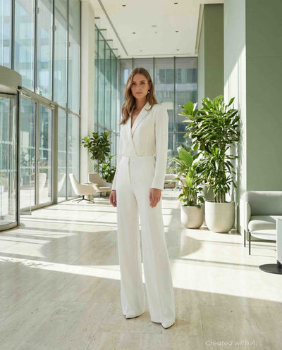 Front-flap Karla Pant - White - Pants