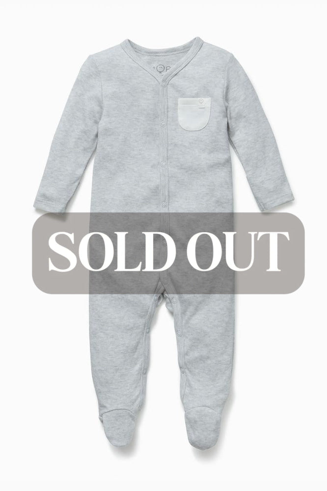 Front Opening Sleepsuit - Grey - FINAL SALE - Pajamas