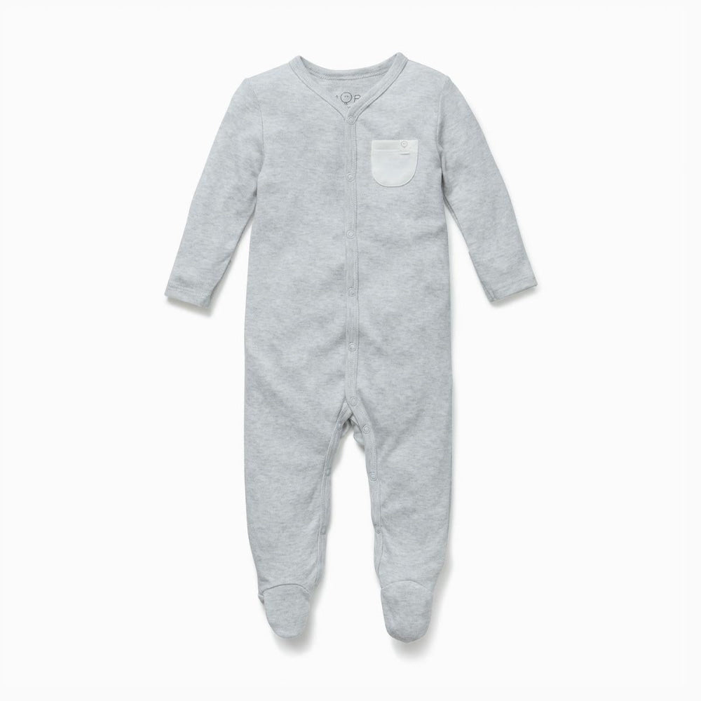 Front Opening Sleepsuit - Grey - FINAL SALE - Pajamas