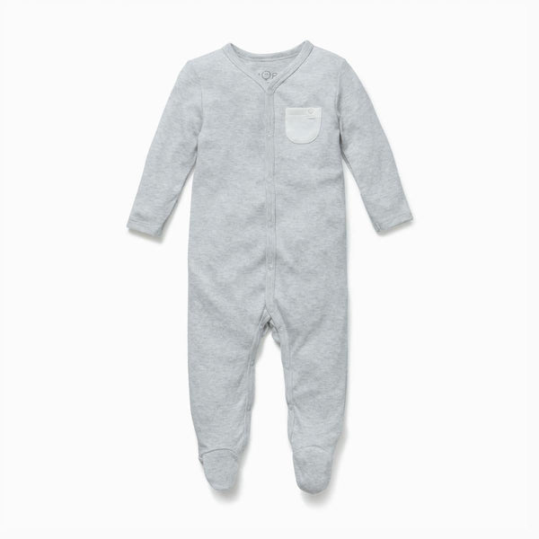Front Opening Sleepsuit - Grey - FINAL SALE - Pajamas