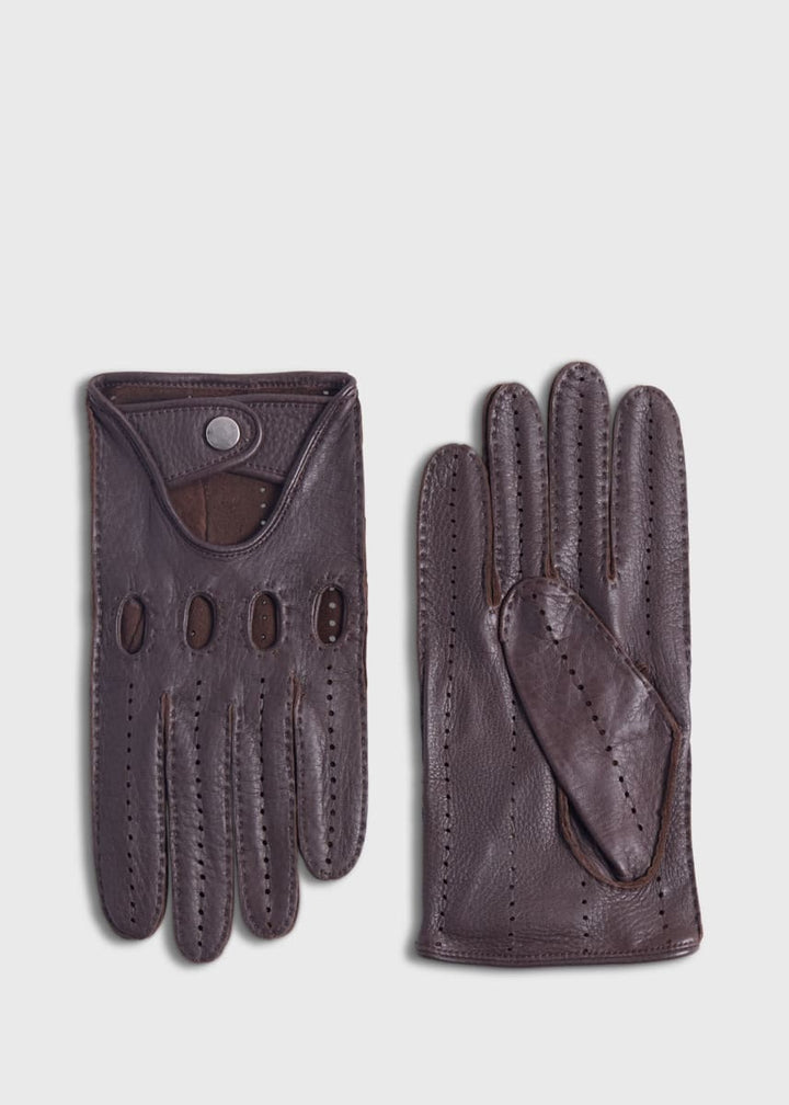 Deerskin Leather Driving Glove - Brown
