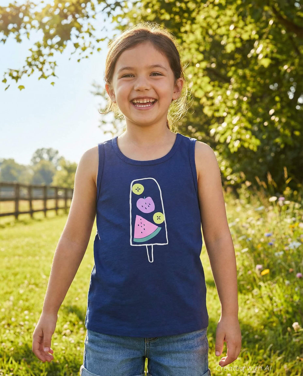 Fruit Pop Tank - Cosmic Blue - 7yr - Tank Top