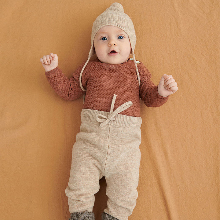 Baby Pompom Hat - Ecru/Hay Hats FUB 