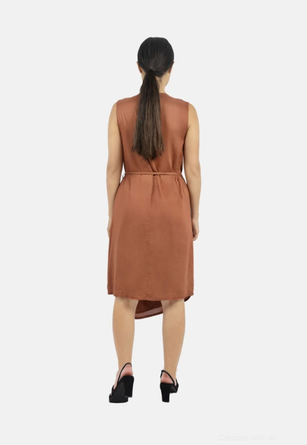 Funchal Asymmetric Wrap Dress - DK Red - Dresses