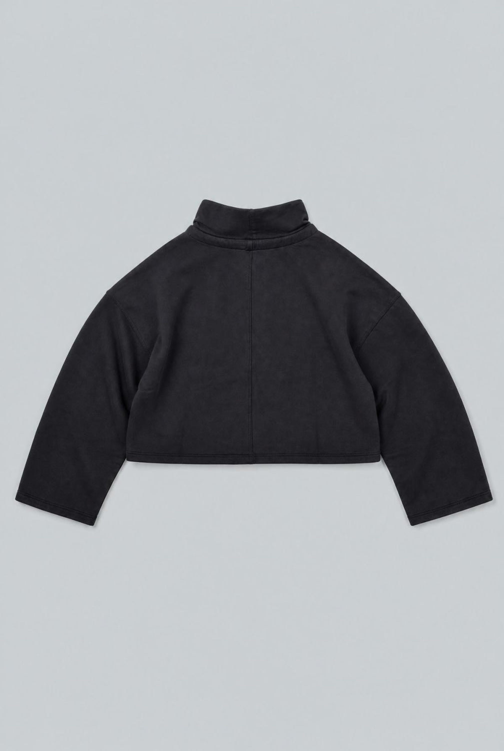 Funnel Neck Sweatshirt With Drawstring - Black - Sweatshirt