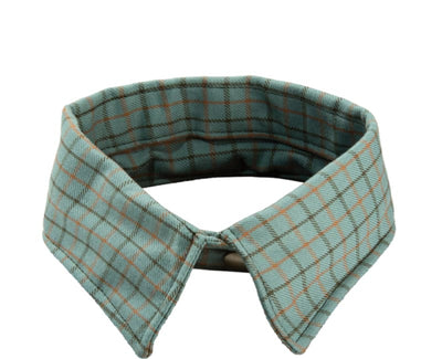 Fur Friend Shirt Collar - Dusty Teal Plaid - FINAL SALE - Collar