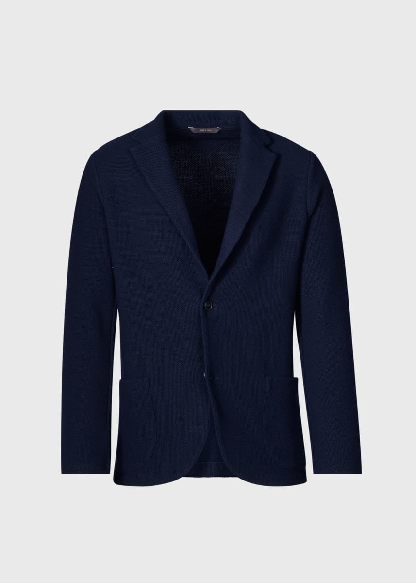 Wool Knit Soft Jacket - Dark Blue