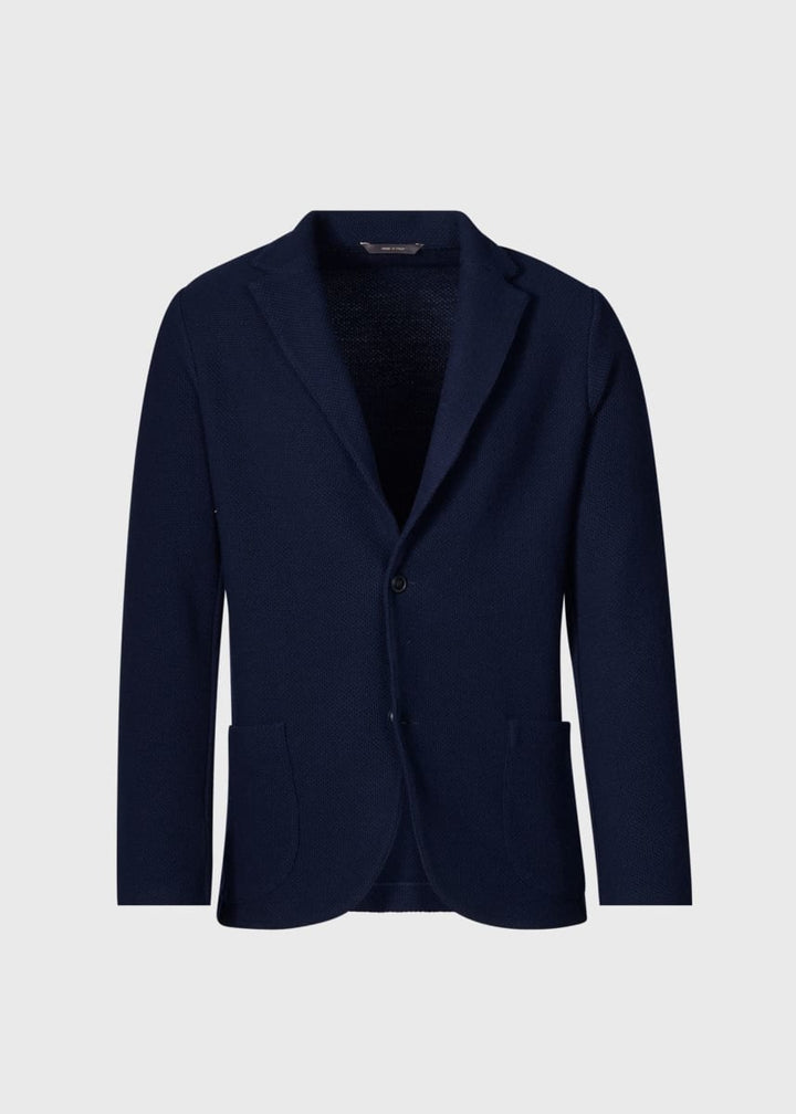Wool Knit Soft Jacket - Dark Blue