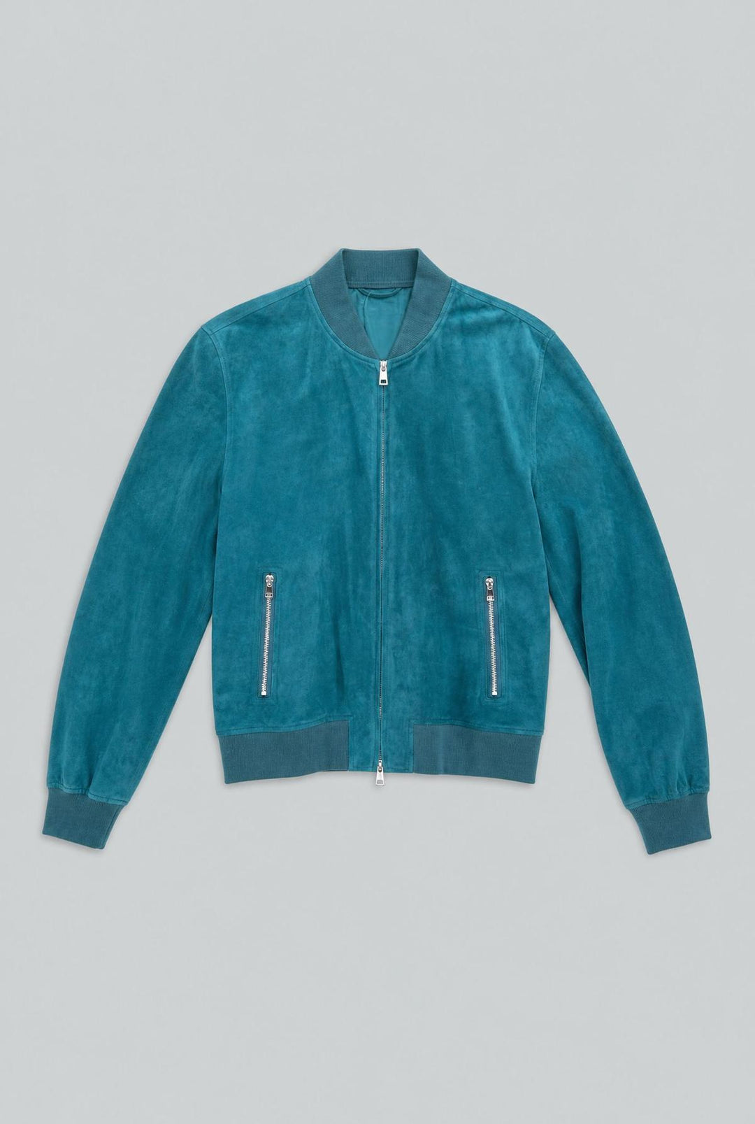 Petrol and Royal Blue Leather Jacket - Petrol