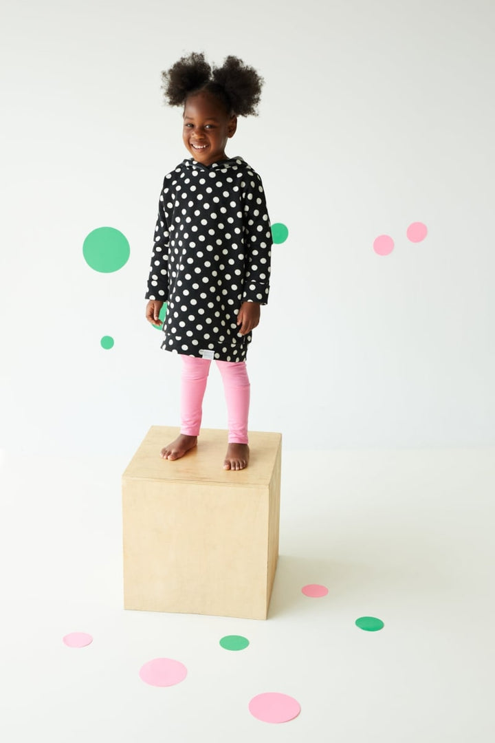 Grow With Me Hoodie - Black + Polka Dots