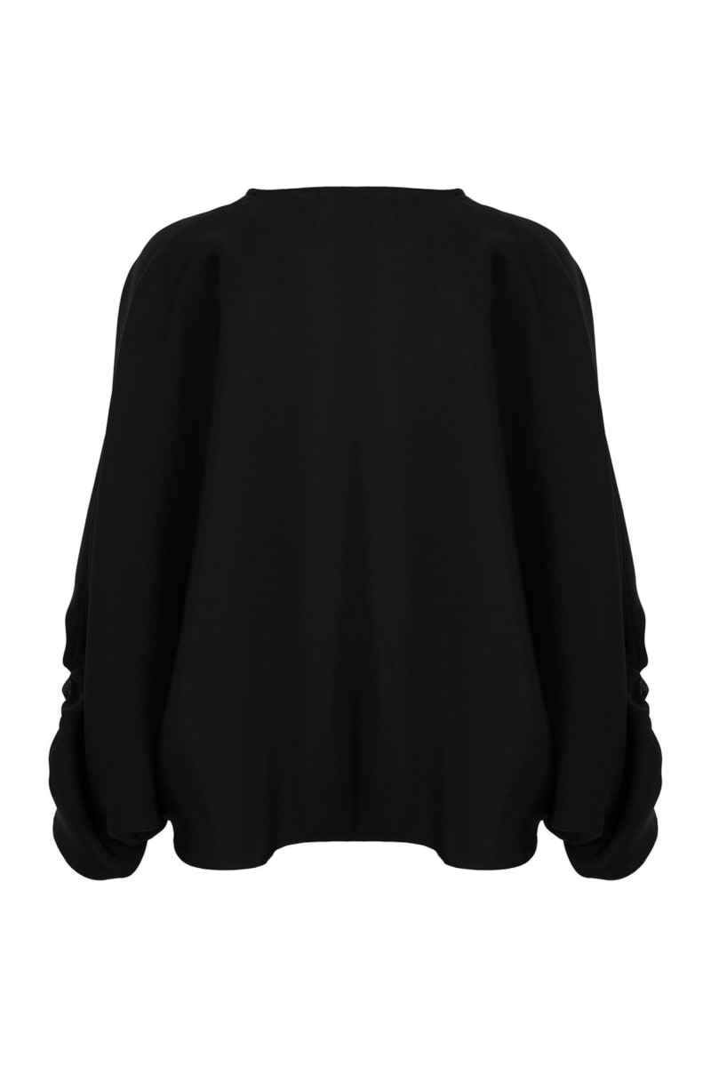 Batwing Sleeve Oversized Top - Black