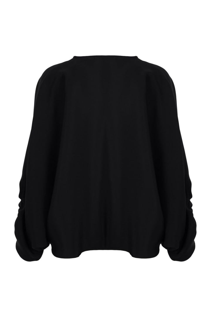 Batwing Sleeve Oversized Top - Black