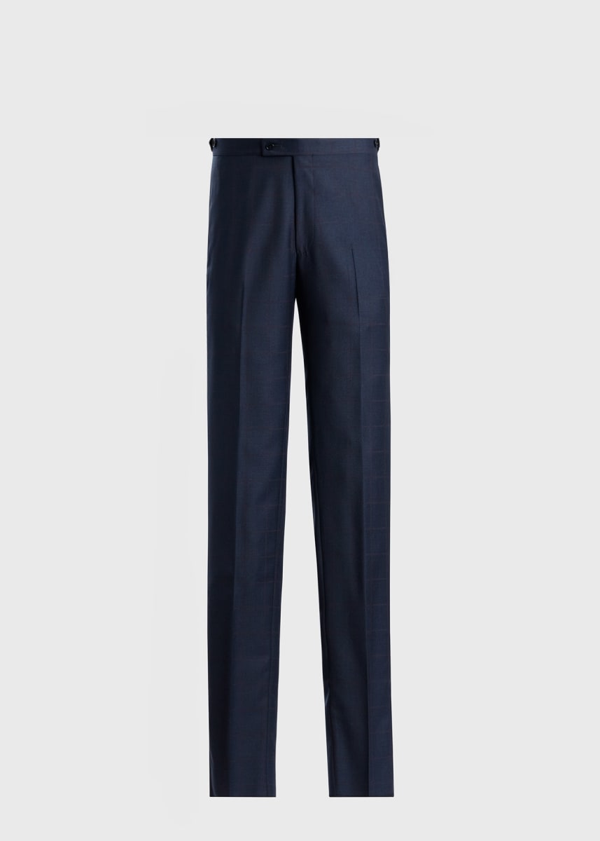 All Year Wool Windowpane Suit - Slate Blue