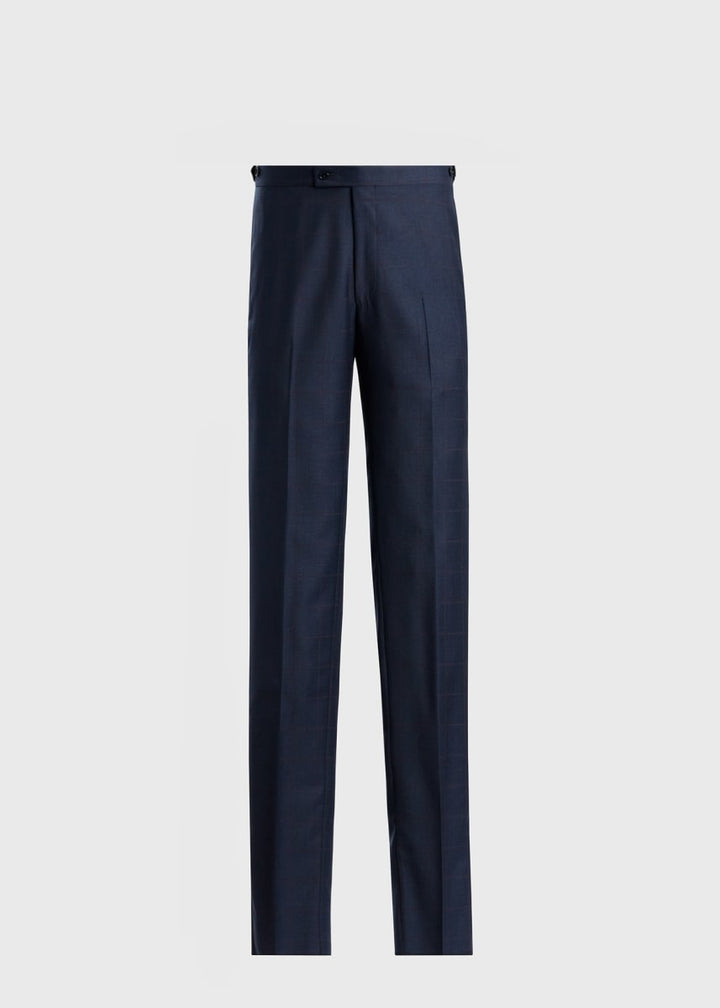 All Year Wool Windowpane Suit - Slate Blue