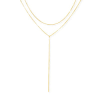 Layered Y Necklace - gold