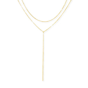 Layered Y Necklace - gold
