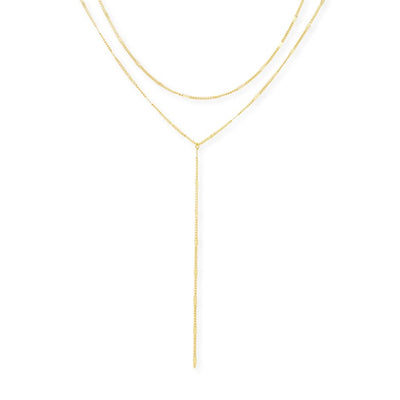 Layered Y Necklace - gold