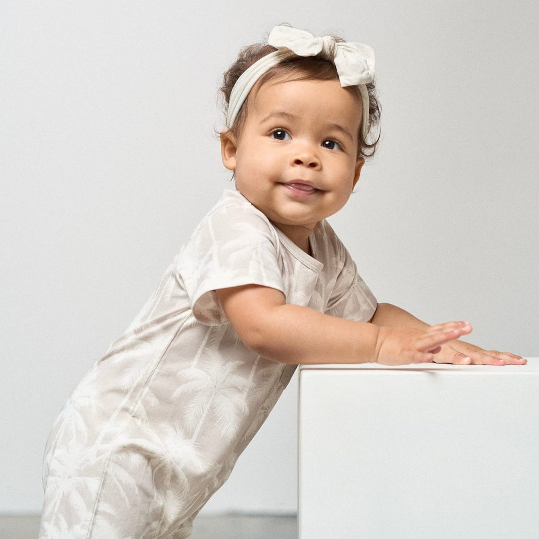 Palm Print Shortie Romper - Frost