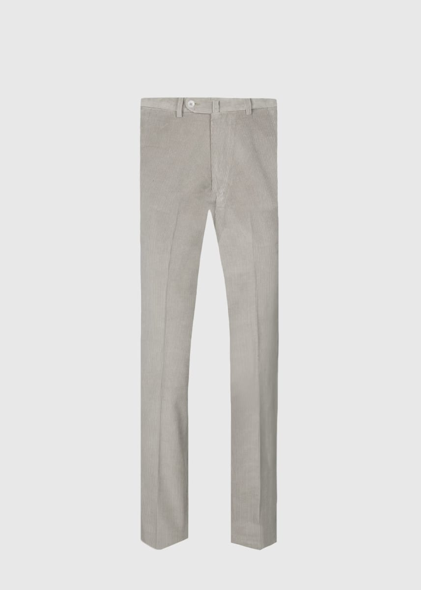Soft Corduroy Dress Trouser - Light Grey