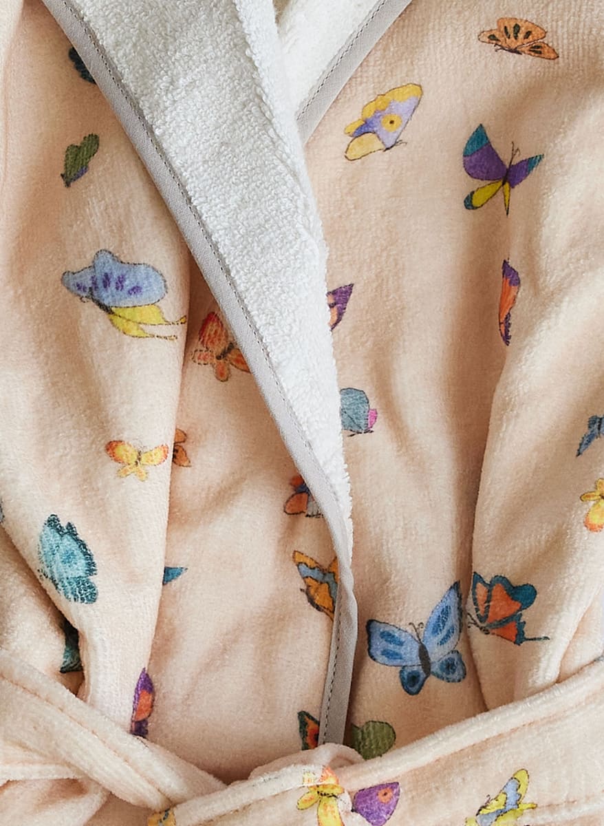 Greenwich Bathrobe - Blush Peach Madame Butterfly