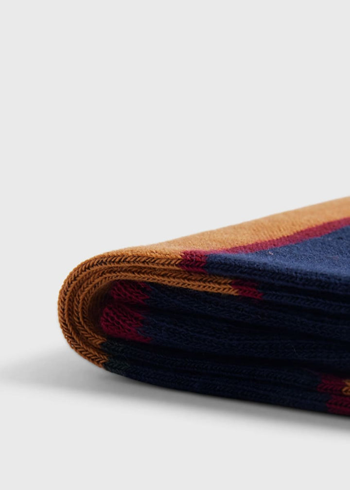 Cotton Regimental Stripe Sock - Navy/Gold