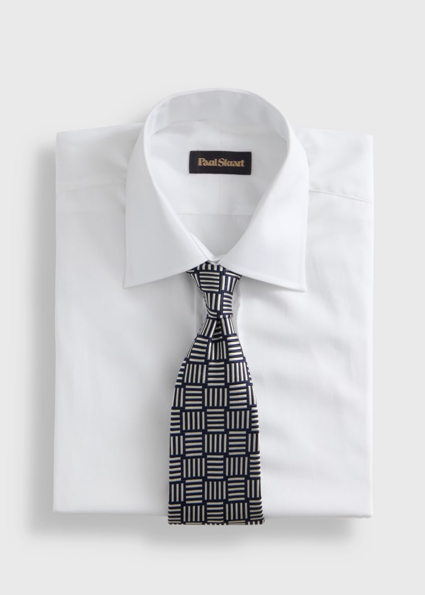 Woven Silk Large Parquet - Navy