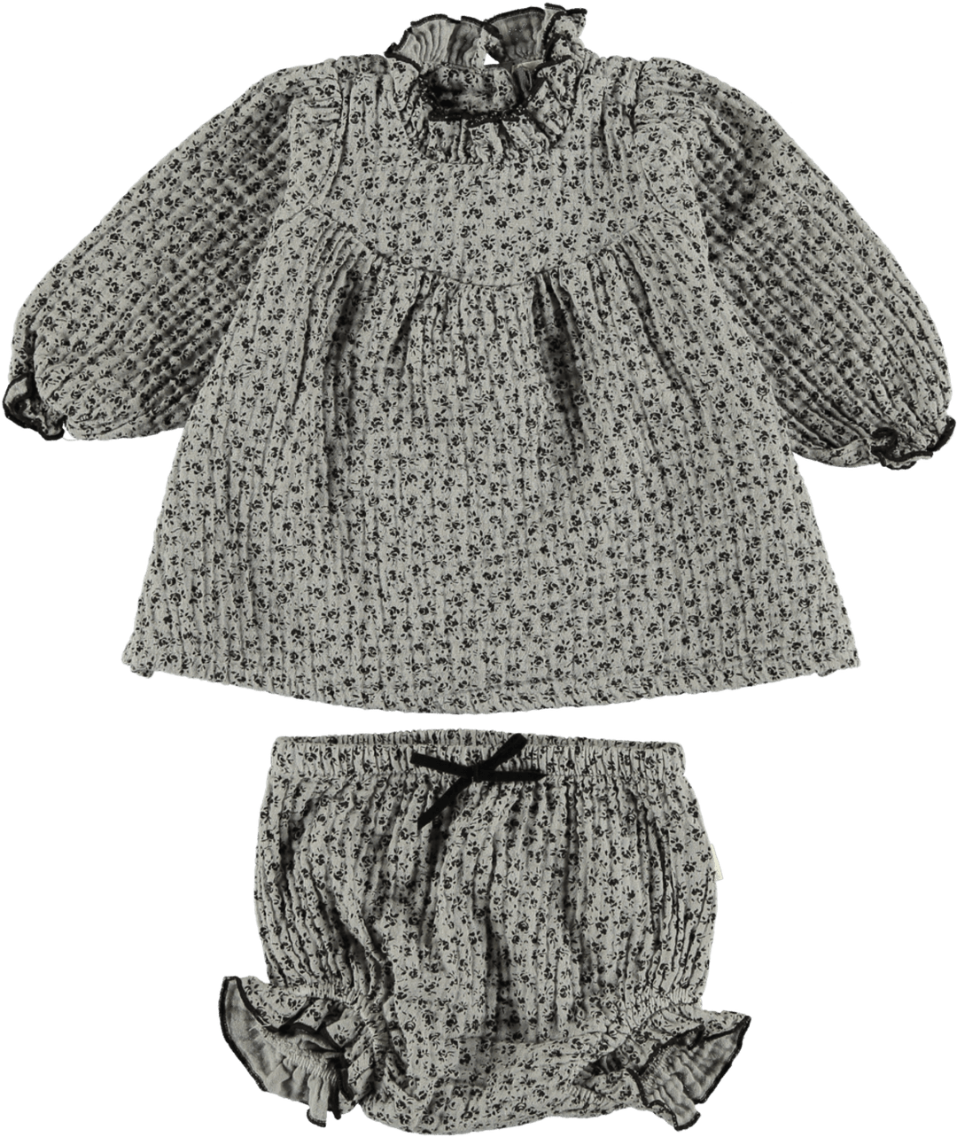 Organic Baby Blouse & Bloomers - Liberty Grey