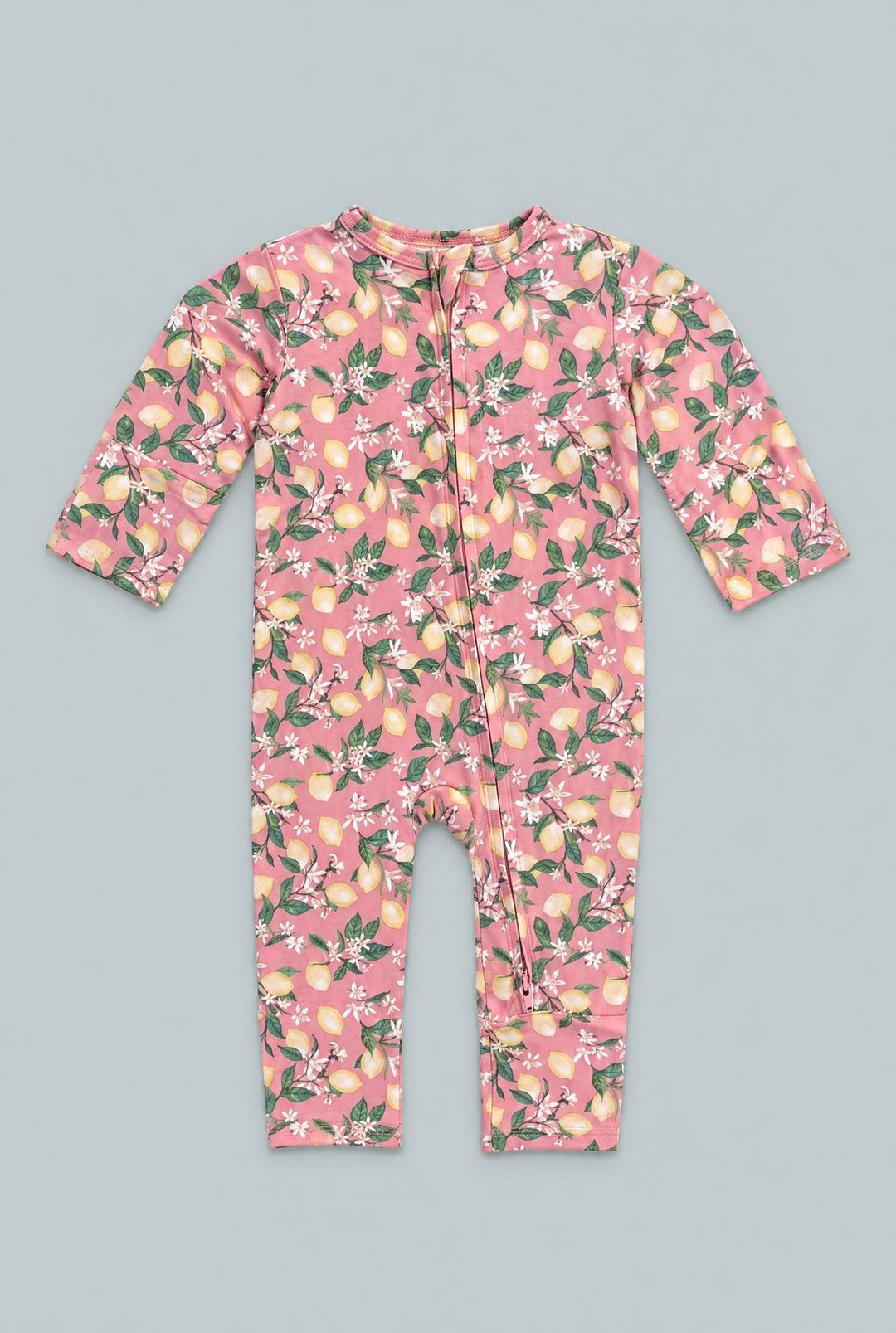 Lemon Floral Print Convertible Romper - Lemons Pink