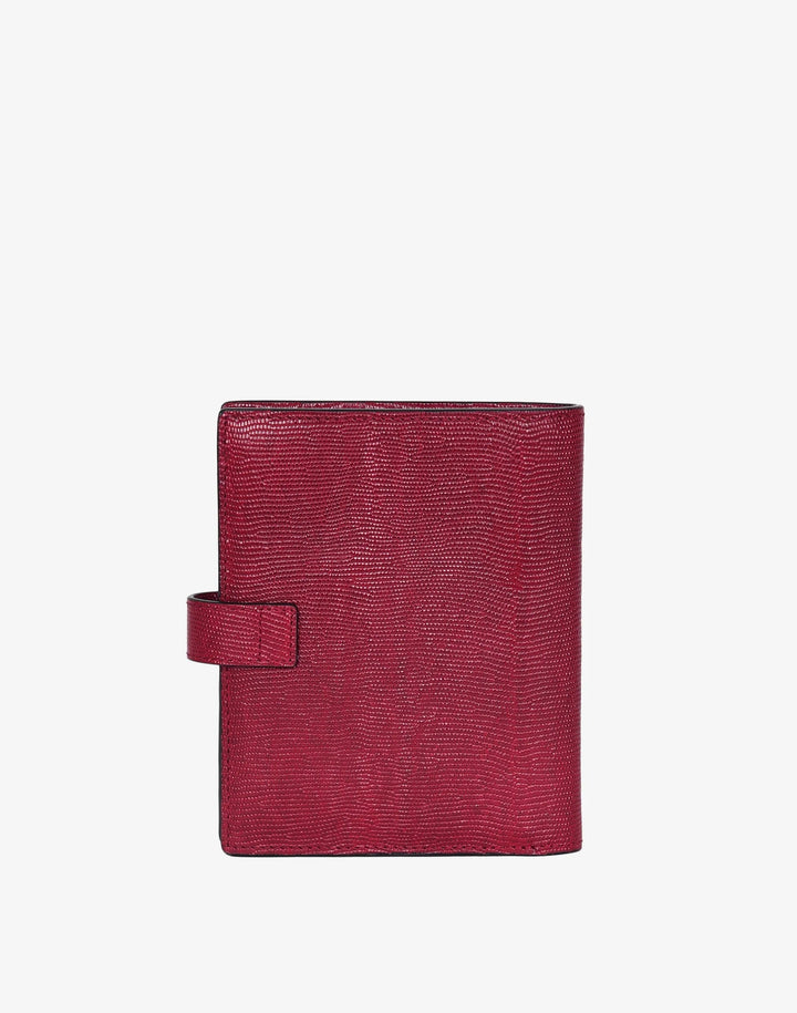 Luxe Traveler's Wallet with Coin Pocket - Cherry Red Lizzard