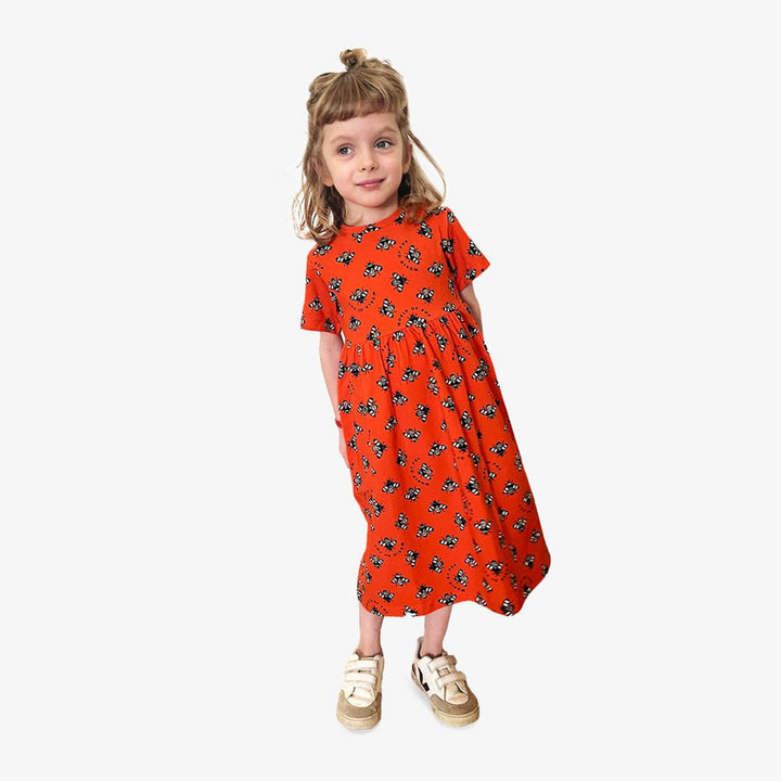 Printed dress "bee lovers" grenadine