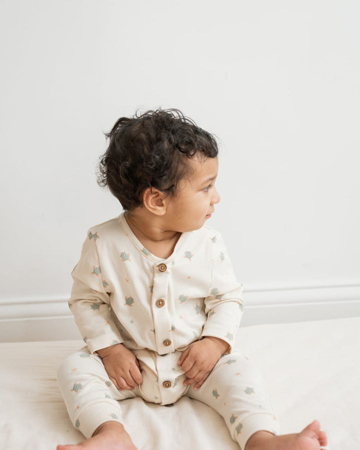 Quinn Magnetic Playsuit - Turtles
